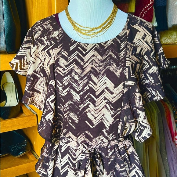 ⭐️BOGO FREE⭐️ NWOT GAP Ruffle Chiffon Patterned Dress - Picture 7 of 12